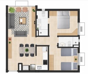 Apartamento com 88m², 2 dormitórios, 1 suíte, 1 vaga, Petrópolis em Porto Alegre