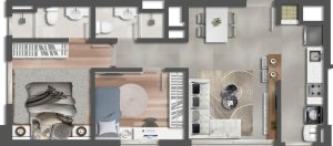 Apartamento com 62m², 2 dormitórios, 1 suíte, 1 vaga, Passo Da Areia em Porto Alegre