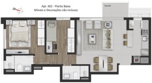 Apartamento com 70m², 2 dormitórios, 1 suíte, 1 vaga, Petrópolis em Porto Alegre