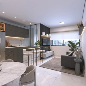 Apartamento com 56m², 2 dormitórios, 1 suíte, 1 vaga, Menino Deus em Porto Alegre